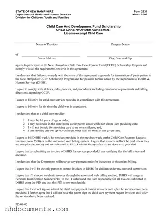 Blank New Hampshire 2631 PDF Form