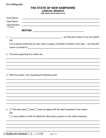 Blank New Hampshire PDF Form